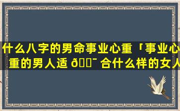 什么八字的男命事业心重「事业心重的男人适 🐯 合什么样的女人」